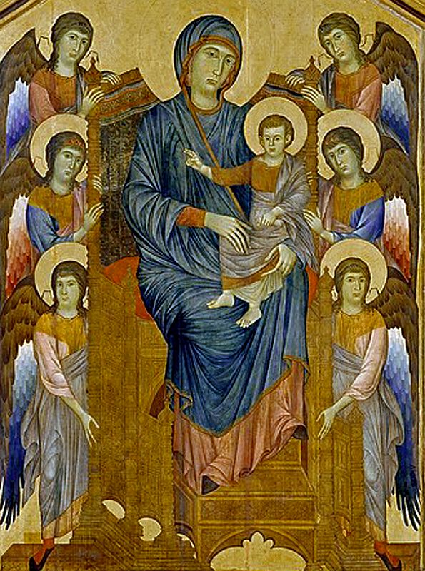 Paris Louvre Painting 1280 Cimabue - Madonna and Child in Majesty Surrounded by Angels 